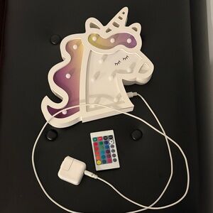 Like new Unicorn LED Night Light for Kids - Purple and White